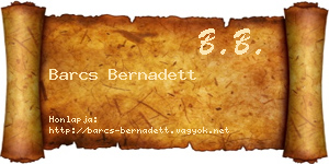 Barcs Bernadett névjegykártya