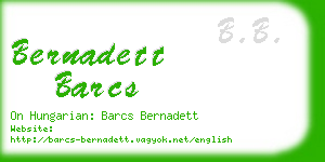 bernadett barcs business card